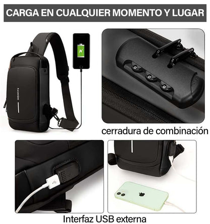 Bolso Cruzado Anti Robo con USB - Safetybag™